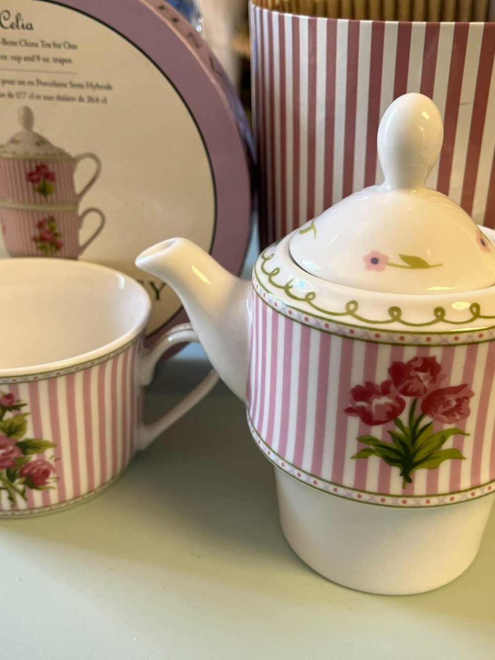 Laura Ashley "Celia" 2 Pc. Teapot and cup